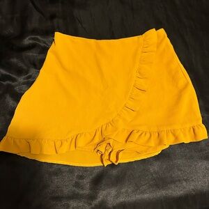 Women's Yellow Ruffle Skort